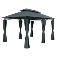 Casaria Pavillon Topas 3x4 m mit Seitenteilen, Anthrazit