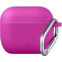 Cellularline Bounce - AirPods Pro 3 Schutzhülle für AirPods aus Soft-Touch-Silikon mit Haken, Hülle, Pink, Apple, AirPods Pro 3, Silikon, Stoßfest, Schmutzabweisend, Kratzresistent