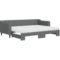 vidaXL Tagesbett Ausziehbar mit Matratzen Dunkelgrau 80x200 cm Stoff