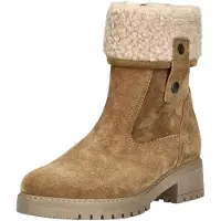 Gabor Winterboots "GENUA", Damen, Gr. 37, Warmfutter, braun (hellbraun), Textil, Veloursleder, Schuhe Winterboots, Blockabsatz, Winterstiefelette, mit Reißverschluss, G-Weite