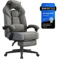 Songmics Ergonomischer Bürostuhl OBG077G01, mit Fußstütze, Tragkraft 150 kg, grau