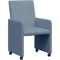 vidaXL Esszimmerstühle mit Rollen 2 stk. Cordstoff Blau