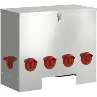 vidaXL Hühnerfütterer Silber 60,5 x 29 x 51 cm Verzinkter Stahl