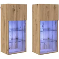 vidaXL Wandmontierte TV-Schränke 2 Stk. Artisan-Eiche Holzwerkstoff