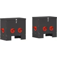 vidaXL Hühnerfütterer 2 pcs Schwarz 40,5 x 25 x 38 cm