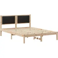 vidaXL Bettrahmen Schwarz 150 x 200 cm Massives Kiefernholz