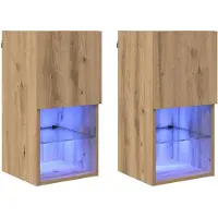 vidaXL Wandmontierte TV-Schränke 2 pcs Artisan-Eiche Holzwerkstoff