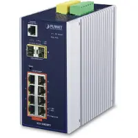Planet IP30 Industrial 8* 1000TP PoE 2* 100/1000F SFP managebarer Ethernet Switch, (-40 bis 75 C), Managed, L3, Gigabit Ethernet (10/100/1000), Vollduplex, Power over Ethernet (PoE), Wandmontage
