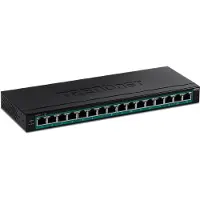 Trendnet TPE TG160H - Switch - 16 x 10/100/1000 (PoE+) - an Rack montierbar - PoE+ (123 W) - TAA-konform