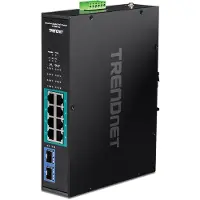 Trendnet TI-PGM102 - Switch - industriell - 8 x 10/100/1000 (PoE+) + 2 x Gigabit SFP - an DIN-Schiene montierbar, wandmontierbar - PoE+ (240 W)