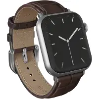 Burga Armband aus echtem Leder für Apple Watch | 38/40/41/42 mm - Espresso / Silver
