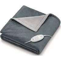 Beurer Heizdecke "HD 75 Cosy Taupe, 6 Temperaturstufen, 180 x 130 cm" kuschelige Wärmedecke in Kunstfelloptik, maschinenwaschbar bei 30 C