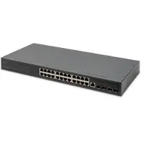 Digitus 24-Port Gigabit Switch, 19 Zoll, Managed, 4 SFP+ Uplinks, Managed, L3, Gigabit Ethernet (10/100/1000), Rack-Einbau, 1U