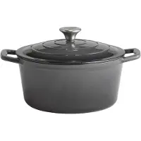Assheuer & Pott APS 88303 Kochtopf mit Deckel 5 STARS, Schmortopf Gusseisen, induktionsgeeignet, ofenfest, inkl. Deckelhalter, Ø 25 cm, 4 Liter, anthrazit