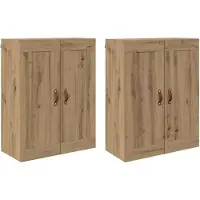 vidaXL Wandmontierter Schrank 2 Stk. Artisan-Eiche 69,5 x 34 x 90 cm