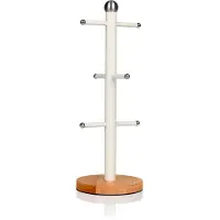 Swan Nordic Nordic Tassenhalter für 6 Tassen Kohlenstoffstahl und Sockel aus Bambus Modernes Weiß