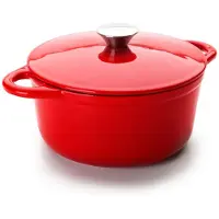 Ibili Cocotte 725921R Kochtopf inkl. Deckel, Gusseisen/Gussaluminium, 21 cm Durchmesser, Induktionsherd-geeignet