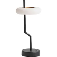Beliani Tischlampe Schwarz Metall Kabellos Wiederaufladbar Touch Funktion Dimmfunktion USB Kabel Indoor Outdoor Tischleuchte Schreibtischlampe