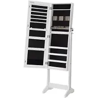 CALICOSY Schmuckschrank stehend, Spiegelschrank, rahmenloser Ganzkörperspiegel JJCB35002W01