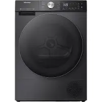 Hisense 5S Freistehender Wäschetrockner mit Wärmepumpe, 10 kg, Freistehend, Frontlader, Wärmepumpe, Schwarz, Tasten, Drehregler, Berührung, Rechts