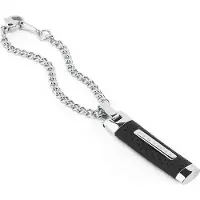 Brosway Schlüsselanhänger BDD04 Unisex aus Rostfreiem Stahl Schwarz Silber mit offizieller Box