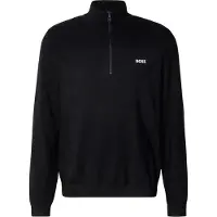 Boss green Pullover aus Schurwoll-Mix mit Troyerkragen und Logo Grösse XL
