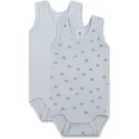 Sanetta Baby-Body ärmellos (Doppelpack) blau Regenbogen 74