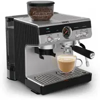 Krups Precision+ XP804T10, Espressomaschine, Gemahlener Kaffee, Eingebautes Mahlwerk, Schwarz, Edelstahl
