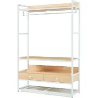 En.casa Garderobenständer Isen 180x120x40 cm Eicheoptik/Weiss