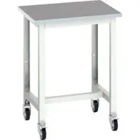 Bott Mobile Werkbank verso, Linoleum-Platte, mit Querstrebenset, B 700 x T 600 x H 930 mm, RAL 7035 Lichtgrau