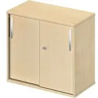 Schäfer Shop Ansatz-/Aufsatz-Schiebetürenschrank LOGIN, 2 Ordnerhöhen, B 800 x T 420 x H 726 mm, Ahorn Dekor/Ahorn Dekor