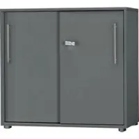 Schäfer Shop Schiebetürenschrank Start Off, 2 OH, abschließbar, B 800 x T 420 x H 788 mm, Holz, graphit/graphit