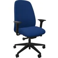 Interstuhl Bürostuhl HEJis3, Synchronmechanik, Armlehnen, FlexGrid-Lordosenstütze, Polsterrücken, Flachsitz, mittelblau/schwarz