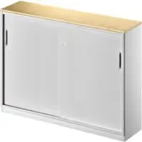 Schäfer Shop Schiebetürenschrank TETRIS SOLID, 3 OH, Mitteltrennwand, B 1600 x T 413 x H 1170 mm, Ahorn/weißalu