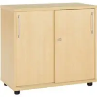 Schäfer Shop Anstellschiebetürenschrank, aus Holz, 2 Fachböden, B 800 mm x T 421 x H 750 mm, Ahorn