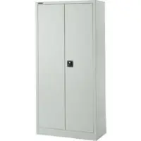 Schäfer Shop Materialschrank, abschließbar, 4 verzinkte Böden, 5 OH, B 950 x T 400 x H 1935 mm, Stahl, lichtgrau/lichtgrau