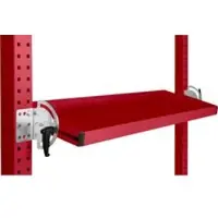 Manuflex Neigbare Ablagekonsole, für Reihe Universal oder Profi, Nutztiefe 195 mm, für Tischbreite 2500 mm, rubinrot