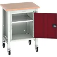 Bott Werkbank verso, Multiplex-Platte, mit Querstrebenset, B 1500 x T 800 x H 780 - 930 mm, RAL 7035 Lichtgrau