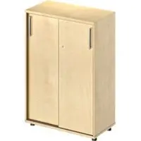 Schäfer Shop Schiebetürenschrank Proplana, 3 Ordnerhöhen, Breite 800 mm, Höhe 1160 mm, Ahorn-Dekor