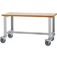 Schäfer Shop Werkbank, fahrbar, B 1500 x T 700 x H 835 mm, weißaluminium RAL 9006