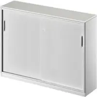 Schäfer Shop Schiebetürenschrank TETRIS SOLID, 3 OH, Mitteltrennwand, B 1600 x T 413 x H 1170 mm, lichtgrau/weißalu