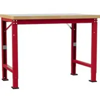 Manuflex Werkbank Profi Spezial, Tischplatte Kunststoff, 1250 x 700 mm, rubinrot