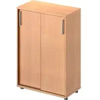 Schäfer Shop Schiebetürenschrank Proplana, 3 Ordnerhöhen, Breite 800 mm, Höhe 1160 mm, Buche-Dekor