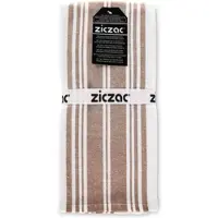 Ziczac Küchenhandtuch Culinary Duo Stripe Braun (3er-Set) - 50 x 76 cm