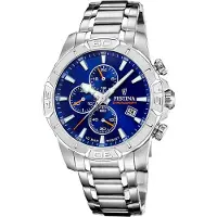 Festina Herrenuhr Timeless Chronograph Armbanduhr Edelstahl silber UF20704/2