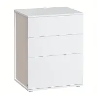 Vasagle Nachtkästchen ca. 45x59x35 cm Weiß/Beige