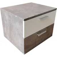 HTI Nachtschrank 2er Set Beton Weiss Nina