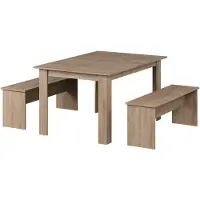 Vicco Esstisch Set Sentio Sonoma 137.6 x 92.8 cm mit 2 Bänken, Model 24610
