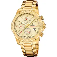 Festina Herrenuhr Timeless Chronograph Armbanduhr Edelstahl gold UF20705/2