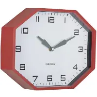 Karlsson - Wanduhr Modern Factory Octagon - Rot - 32x32x26cm